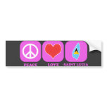 Peace Love Saint Lucia Bumper Sticker