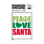 Peace Love Santa Postage Stamp