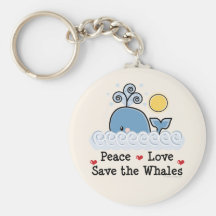Peace Love Save The Whales Key Chain