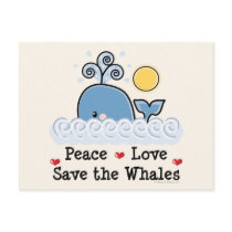 Peace Love Save The Whales Postcard