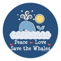 Peace Love Save The Whales Stickers