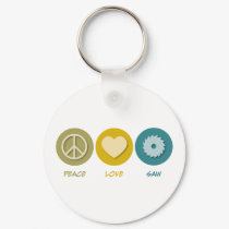 Peace Love Saw keychains by 1000suns Peace Love Saw keychains