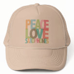 Peace Love Saxophones Tees &amp; Gifts Hats