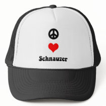 Peace love Schnauzer Trucker Hats