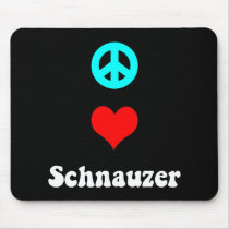 Peace love Schnauzer mousepads by zendogboutique Peace love Schnauzer mousepads