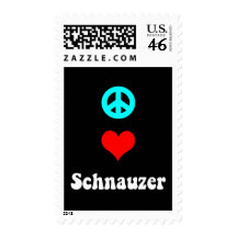Peace love Schnauzer Stamp