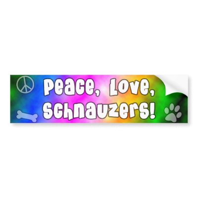 Peace Love Schnauzers Bumper Sticker