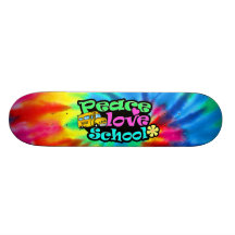 Peace, Love, School; Retro Skate Board