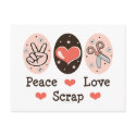Peace Love Scrap Scrapbooking Postcard Stationery by HobbyTeesGifts Peace Love Scrap Scrapbooking Postcard Stationery