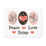 Peace Love Scrap Scrapbooking Postcard Stationery