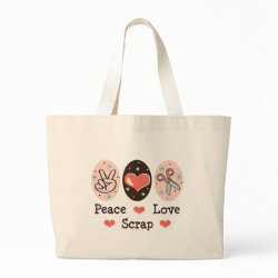 Peace Love Scrap Scrapbooking Tote Bag bag