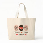 Peace Love Scrap Scrapbooking Tote Bag
