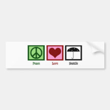 Peace Love Seattle Bumper Stickers