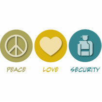 Peace Love Security photo sculptures