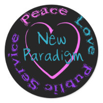 Peace Love Service Round Stickers