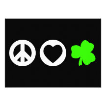 Peace Love Shamrock Custom Invitations