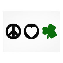 Peace Love Shamrock Custom Invites