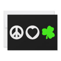Peace Love Shamrock Custom Invitations