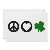 Peace Love Shamrock Custom Invites