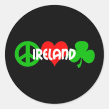 Peace love shamrock round sticker