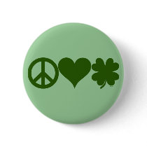 Peace Love Shamrocks buttons