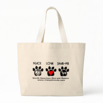Peace Love Shar-pei Tote bags