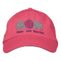 Peace Love Shar-Peis Embroidered Hat (Pink) embroidered hats by MenagerieMayhem Peace Love Shar-Peis Embroidered Hat (Pink) embroidered hats