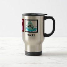 Peace Love Sharks Coffee Mug