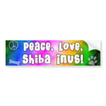 Peace Love Shiba Inus Bumper Sticker