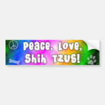 Peace Love Shih Tzus Bumper Sticker
