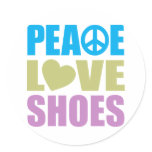 Peace Love Shoes Round Sticker