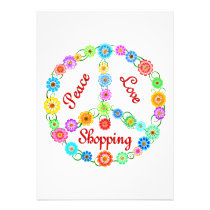 Peace Love Shopping invitations