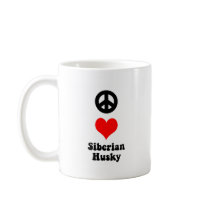 Peace love Siberian Husky mugs by zendogboutique Peace love Siberian Husky mugs