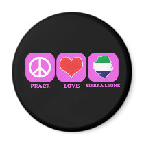 Peace Love Sierra Leone Fridge Magnets