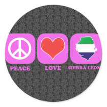 Peace Love Sierra Leone Round Sticker