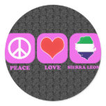 Peace Love Sierra Leone Round Sticker