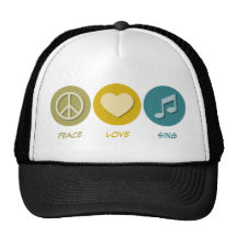 Peace Love Sing Mesh Hat