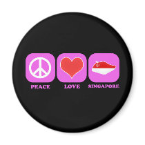 Peace Love Singapore magnets by coolcountry Peace Love Singapore magnets