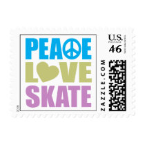 Peace Love Skate Postage Stamps