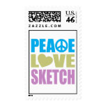 Peace Love Sketch Stamp
