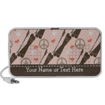 Peace Love Ski Doodle Speakers Personalized