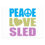 Peace Love Sled Post Card