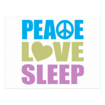 Peace Love Sleep Postcard