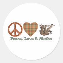 Peace, Love & Sloths Sticker