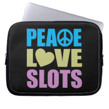 Peace Love Slots Laptop Computer Sleeves