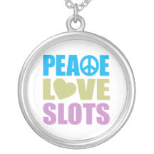 Peace Love Slots Personalized Necklace