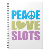 Peace Love Slots Spiral Notebooks