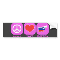 Peace Love Slovenia bumper stickers by coolcountry Peace Love Slovenia bumper stickers