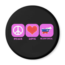 Peace Love Slovenia magnets