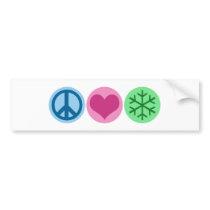 Peace Love Snow bumper stickers by SoCalTeeShirts Peace Love Snow bumper stickers
